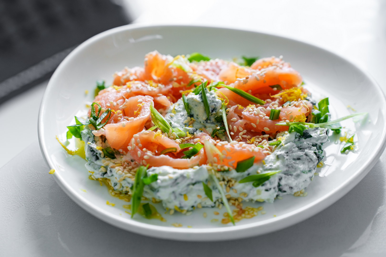 Рикотта со шпинатом и семгой